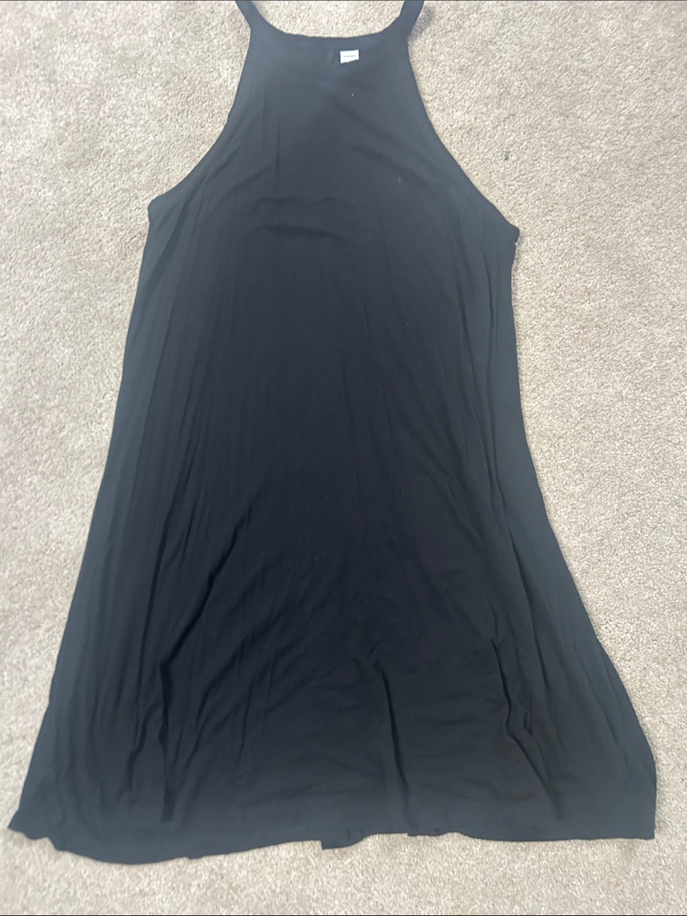 Old Navy Black High Neck Swing Tank Dress